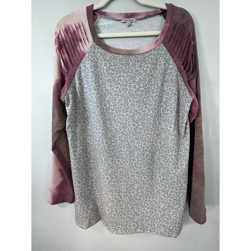 White Birch Women's Long sleeve Tie Dye Animal Print XL NEW